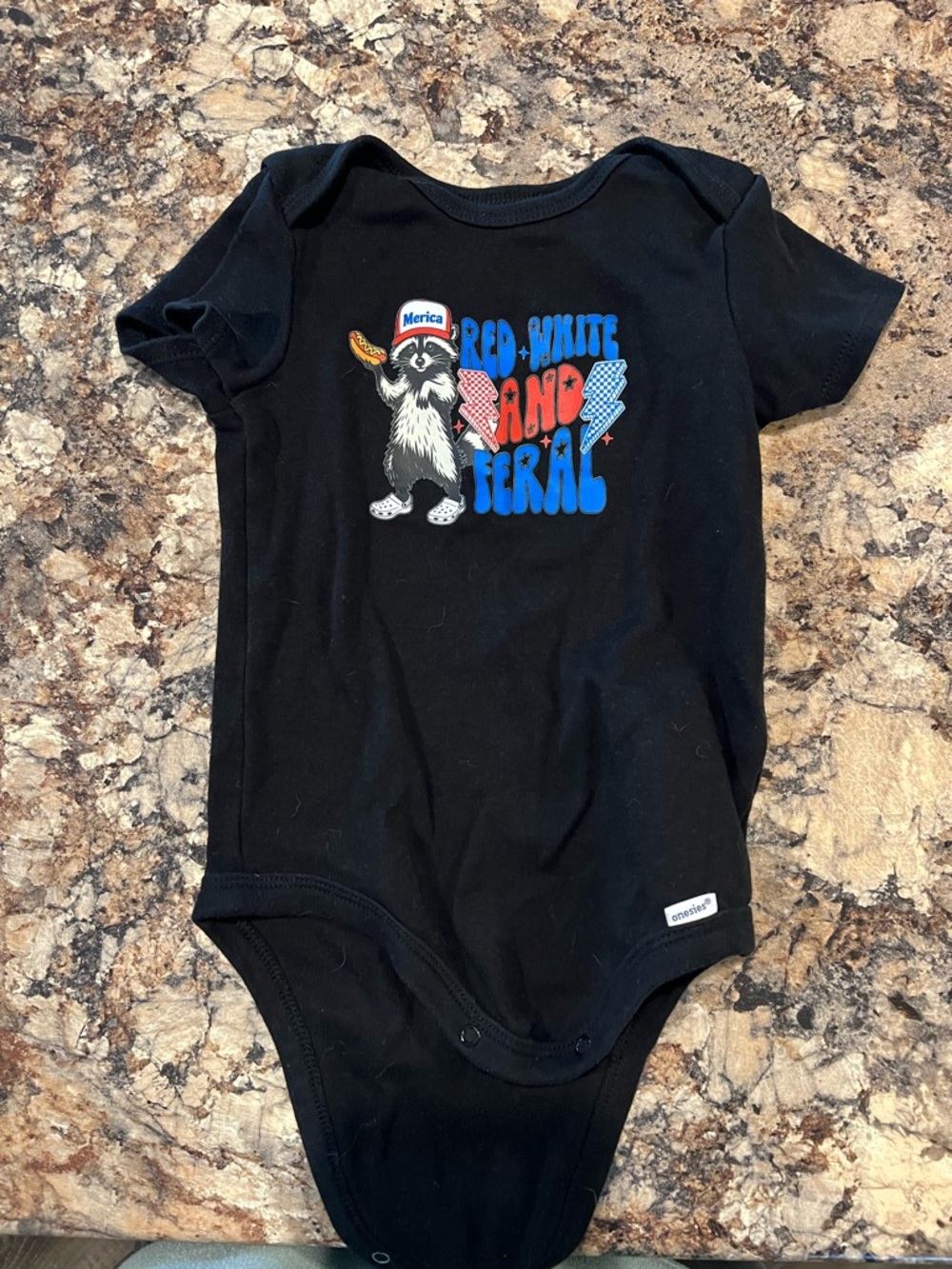 Gerber Black Graphic 'Red White and Feral' One-Piece